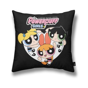 Cushion cover Powerpuff Girls Powerpuff B Black Multicolour 45 x 45 cm