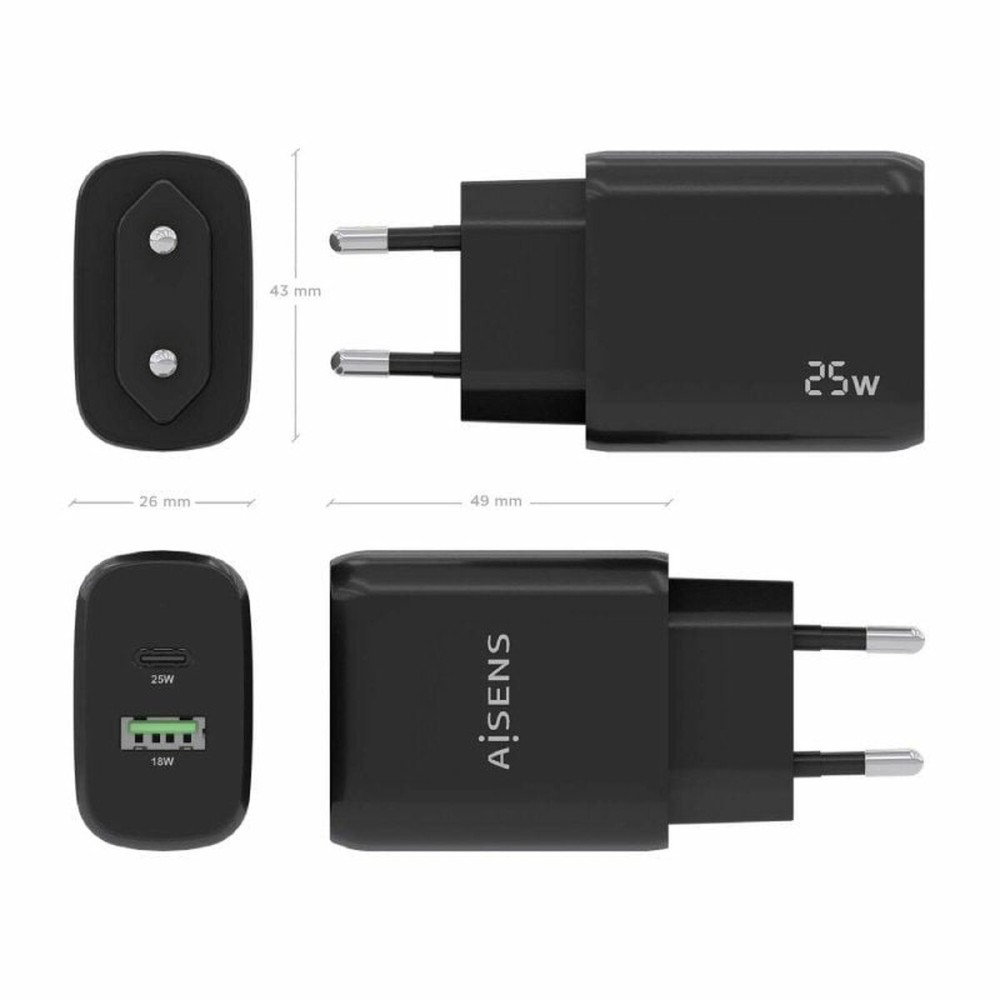 Chargeur mural Aisens A110-0759 Noir 25 W (1 Unité)