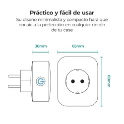 Prise Intelligente KSIX Smart Energy Slim WIFI 250V Blanc