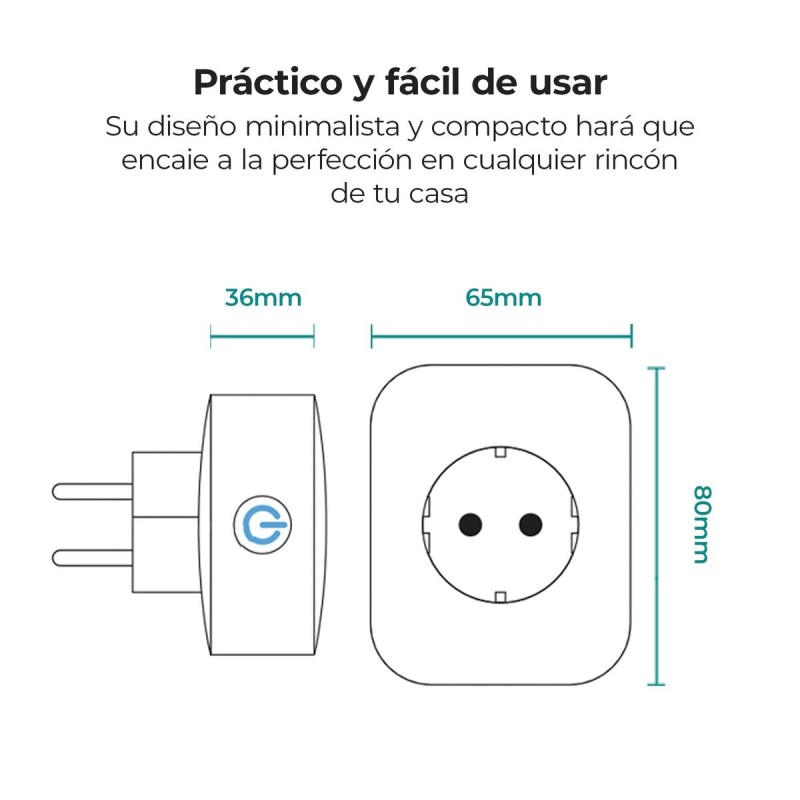 Intelligenter Stecker KSIX Smart Energy Slim WIFI 250V Weiß