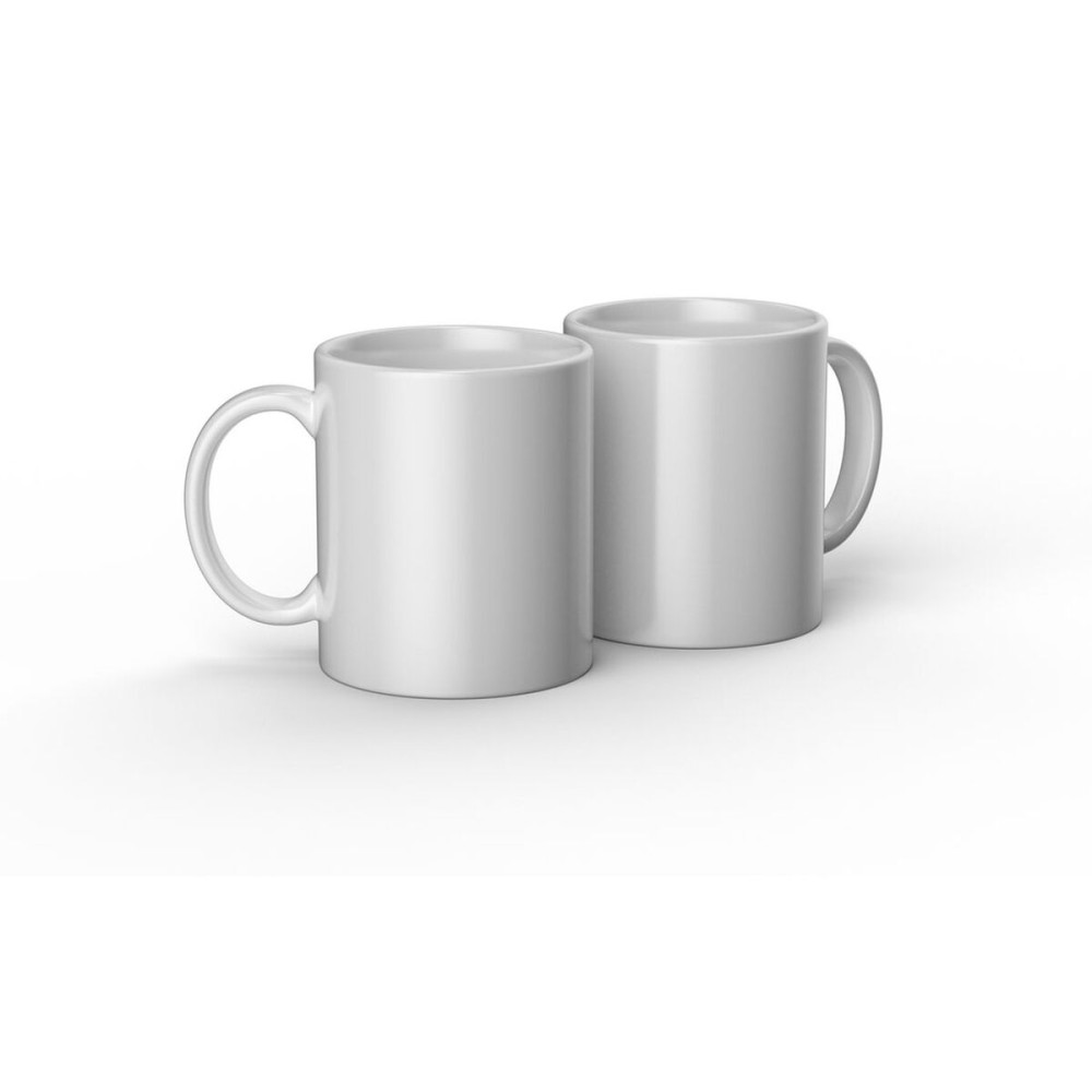 Customisable Mug for Cutting Plotter Cricut 12 Oz White Ceramic (2 Units)