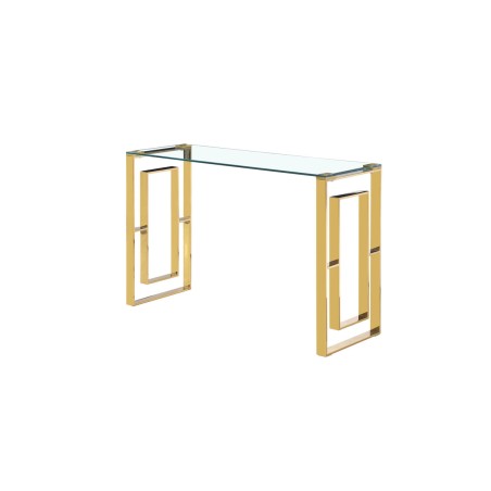 Konsole Romimex Gold Edelstahl Gehärtetes Glas 120 x 78 x 40 cm