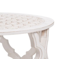 Table d'appoint Blanc Bois MDF 50 x 50 x 52 cm DMF