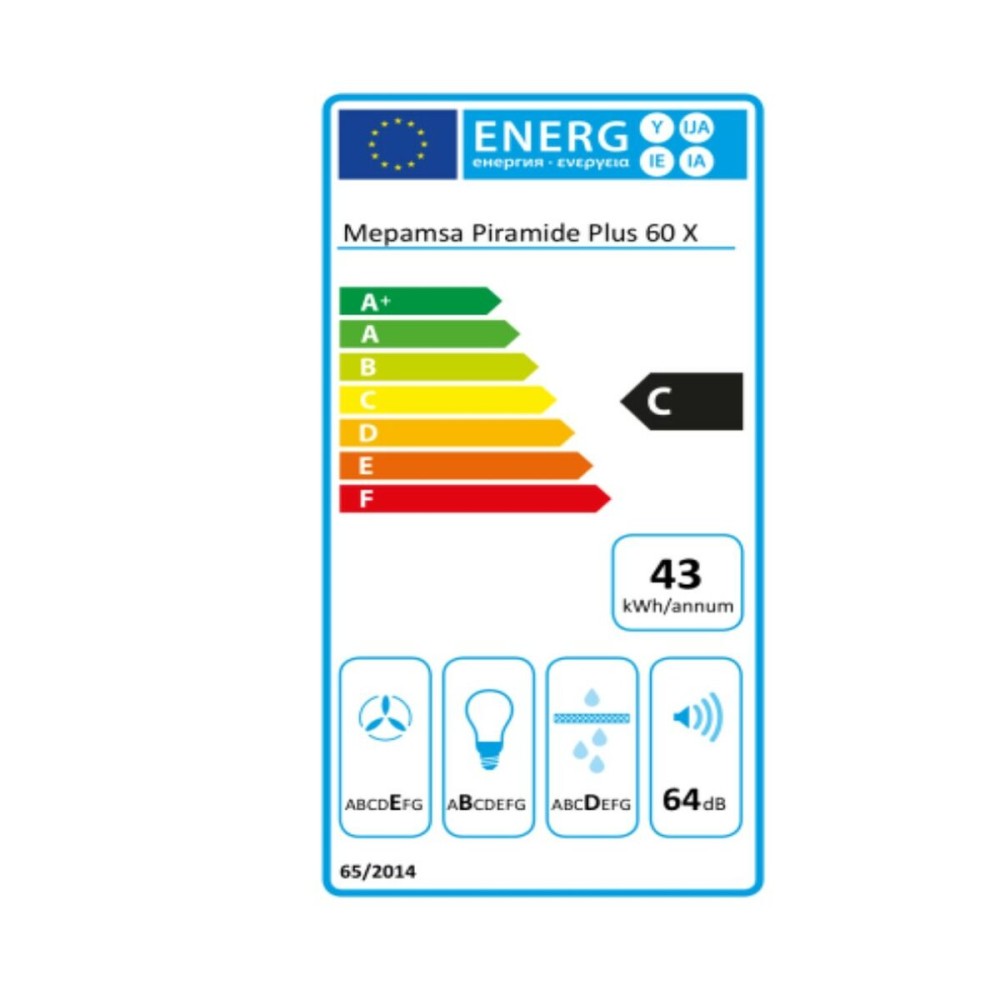 Hotte standard Mepamsa PIRAMIDE PLUS60 60 cm Acier