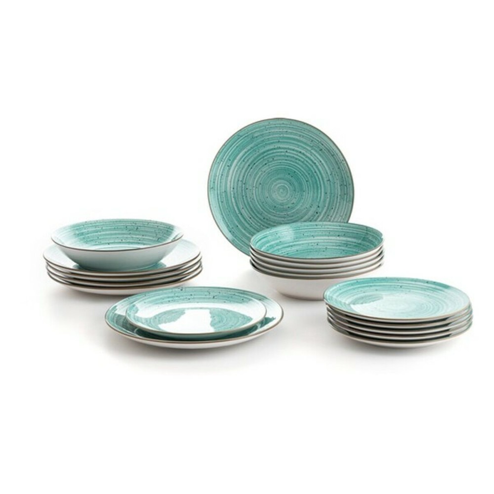 Dinnerware Set Quid Montreal Ceramic Turquoise Stoneware 18 Pieces