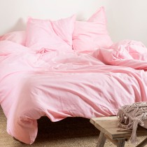 Housse de Couette HappyFriday BASIC Rose clair 240 x 220 cm