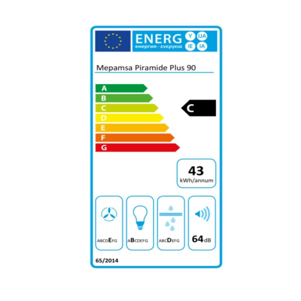 Hotte standard Mepamsa Piramide Plus 90X 90 cm 290 m³/h 65W C