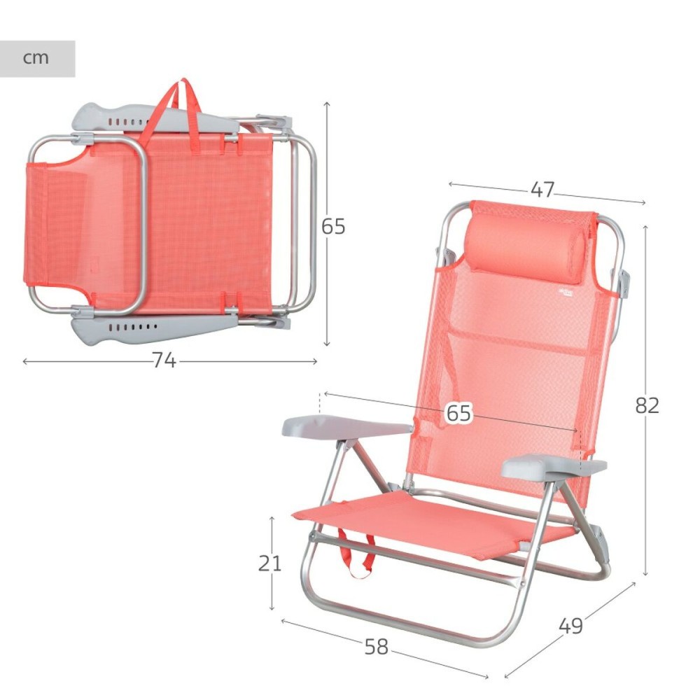 Chaise Pliante Aktive 47 x 82 x 49 cm Flamingo (2 Unités)