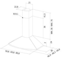 Conventional Hood Mepamsa Tender H 90N 90 cm 705 m3/h 44 dB 800W Black D