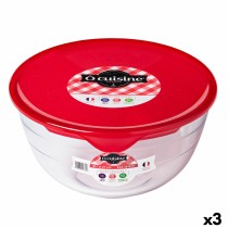 Runde Lunchbox mit Deckel Ô Cuisine Prep&store Ocu Rot 1 L 17 x 17 x 9 cm Glas (3 Stück)