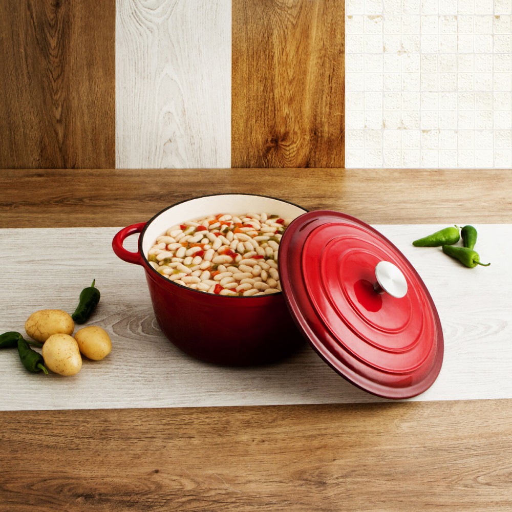 Casserole with lid Bidasoa Fierro Red Ø 28 cm 6 L (2 Units)