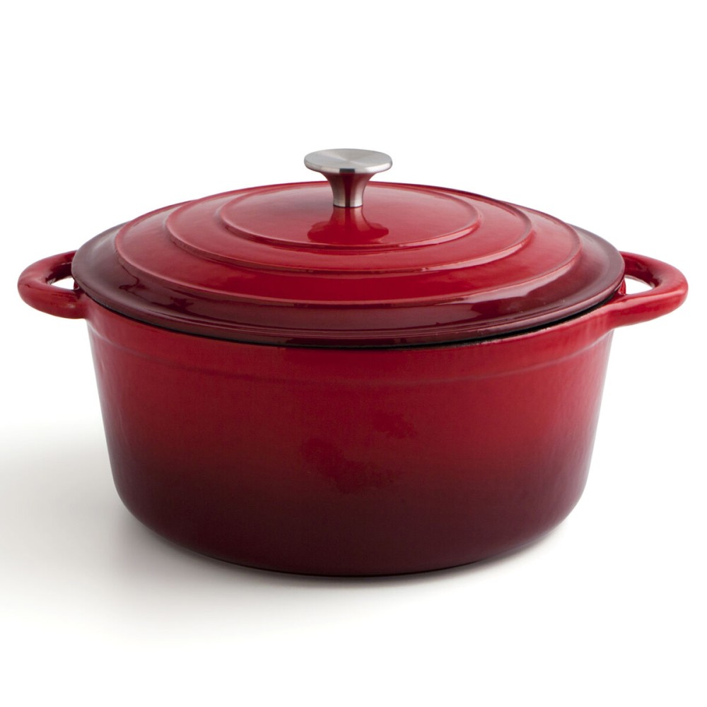 Casserole with lid Bidasoa Fierro Red Ø 28 cm 6 L (2 Units)