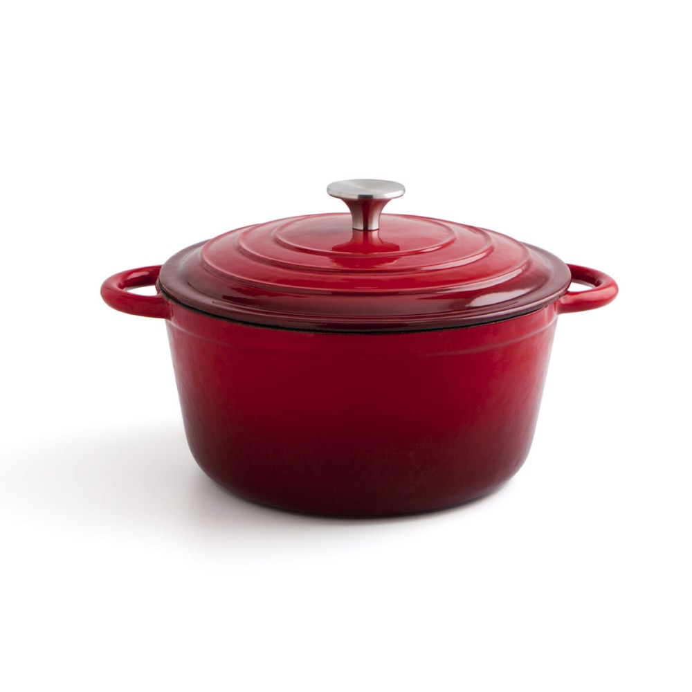 Casserole with lid Bidasoa Fierro Red Ø 24 cm 3,7 L (2 Units)