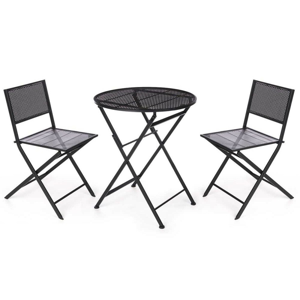 Table set with 2 chairs Ibergarden HS23377/78 Black