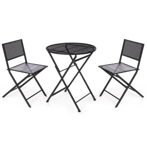 Ensemble Table + 2 Chaises Ibergarden HS23377/78 Noir