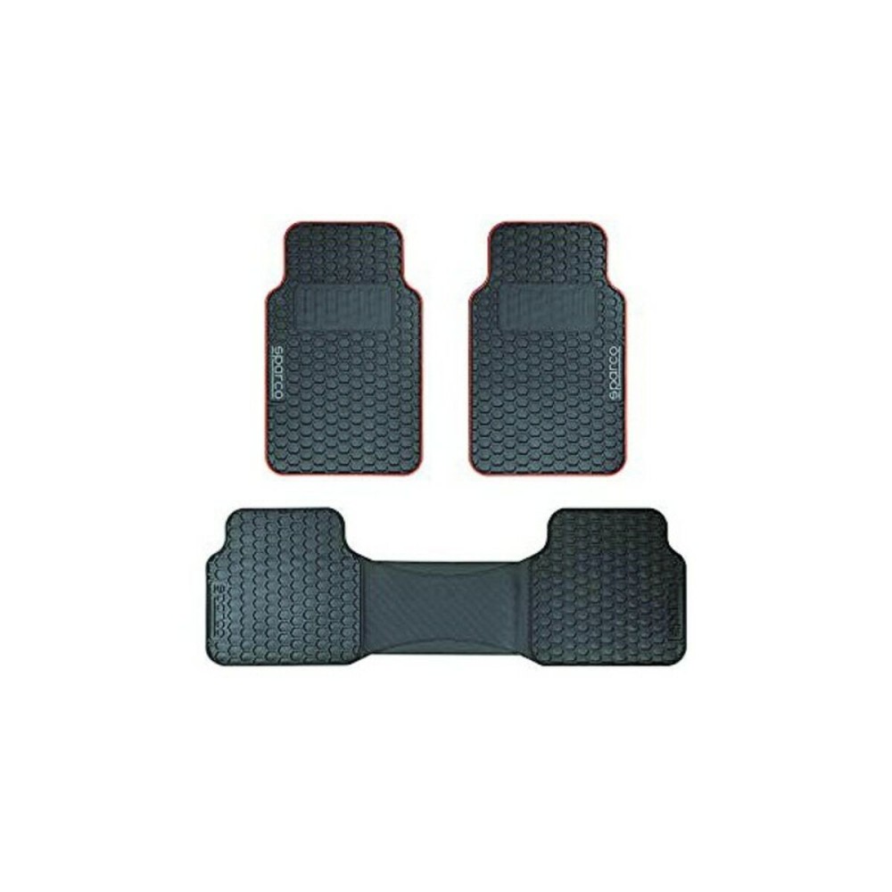 Set de tapis de voitures Sparco SPCF500RD Noir/Rouge Noir Rouge (3 pcs)