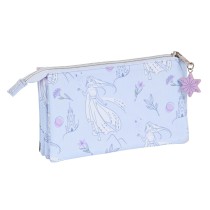 Dreifaches Mehrzweck-Etui Frozen Believe Lila 22 x 12 x 3 cm