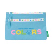 Trousse d'écolier Benetton Spring Bleu ciel 23 x 16 x 3 cm