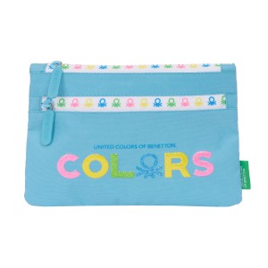 Trousse d'écolier Benetton Spring Bleu ciel 23 x 16 x 3 cm