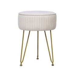 Repose-pied DKD Home Decor 34,5 x 34,5 x 48 cm Métal Blanc Moderne