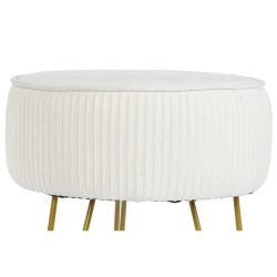 Repose-pied DKD Home Decor 34,5 x 34,5 x 48 cm Métal Blanc Moderne