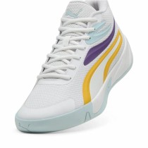 Chaussures de Basket-Ball pour Adultes Puma Court Pro Blanc Jaune