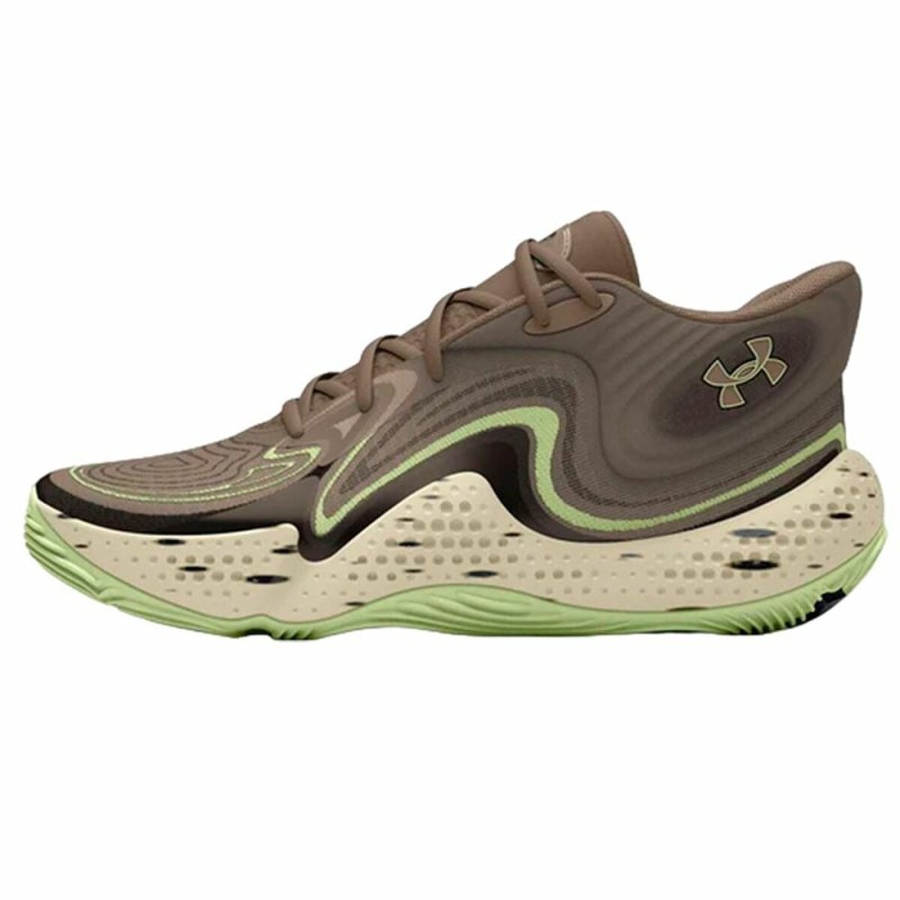 Basketball Shoes for Adults Under Armour Spawn 6 Mid Brown