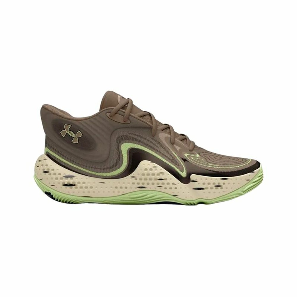 Basketball Shoes for Adults Under Armour Spawn 6 Mid Brown