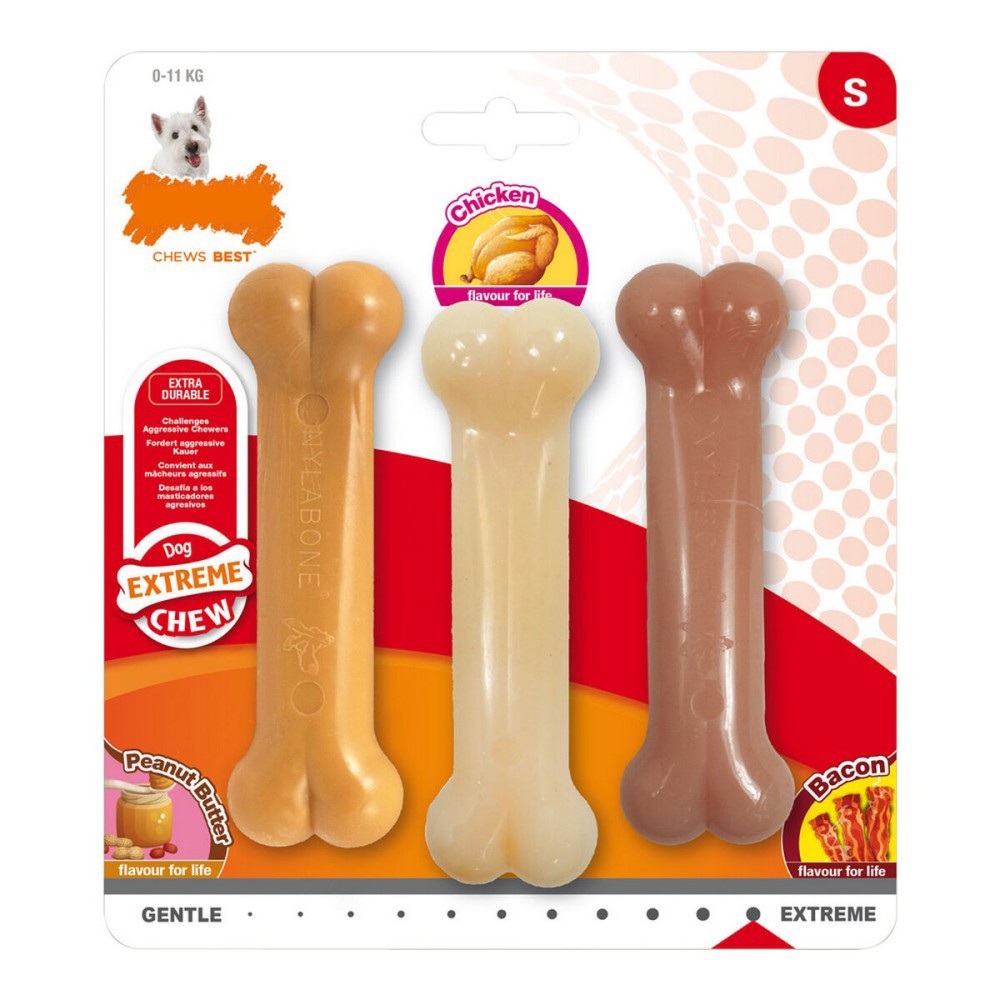 Beißring für Hunde Nylabone Extreme Chew Value Pack Bacon Kakaobutter S Huhn (3 pcs)