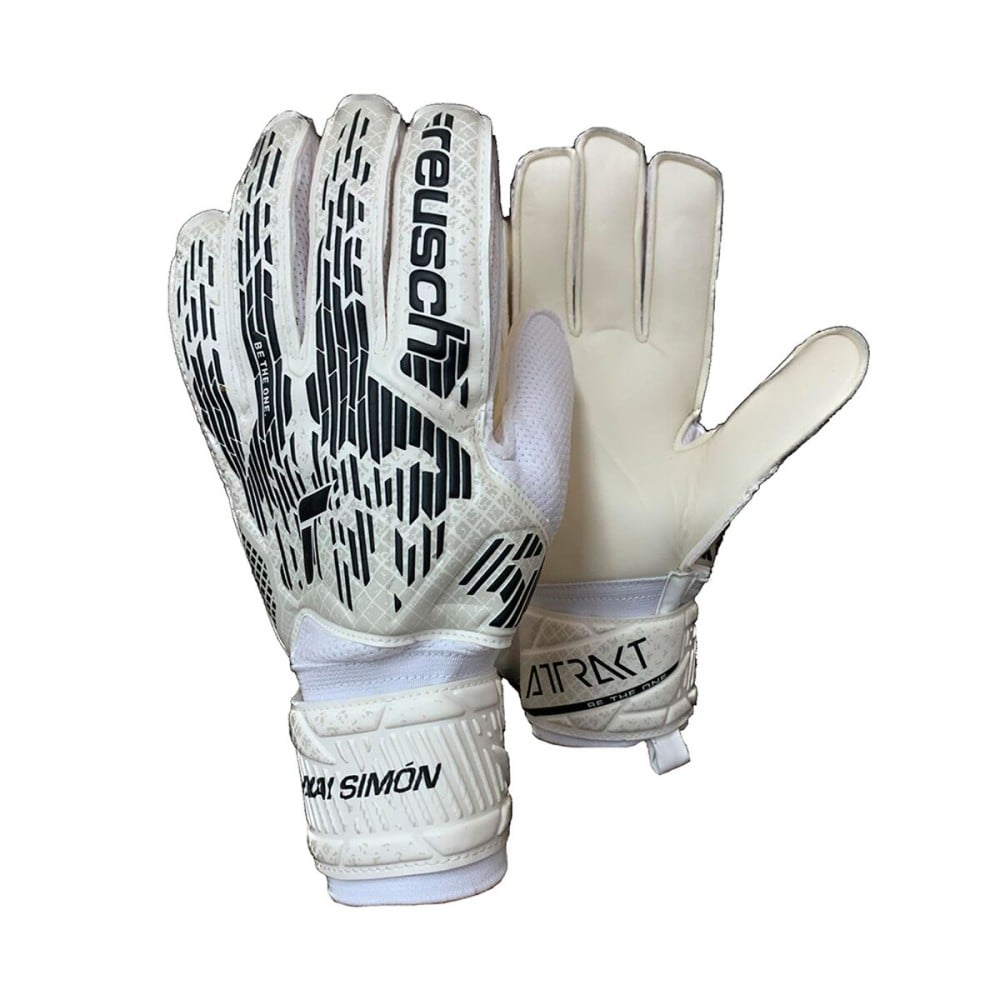 Goalkeeper Gloves Reusch ATTRAK SOLID JUNIOR 5462017 White