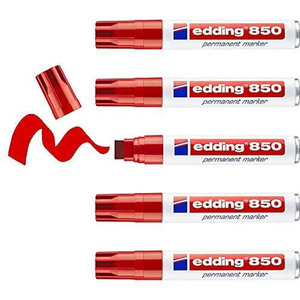 Marqueur permanent Edding 850 Rouge (5 Unités)