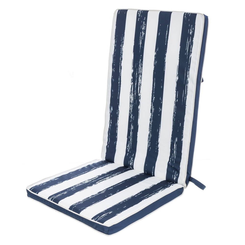 Coussin de chaise 123 x 48 x 4 cm Bleu