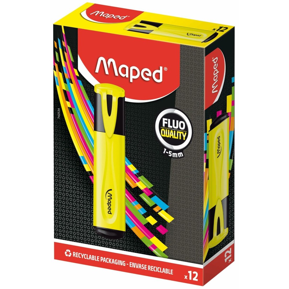 Fluorescent Marker Maped Peps Classic Yellow (12 Units)