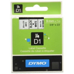 Ruban Laminé pour Etiqueteuses Dymo D1 41913 9 mm LabelManager™ Blanc Noir (5 Unités)