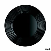 Flacher Teller Luminarc Harena Negro Schwarz Glas 25 cm (24 Stück)