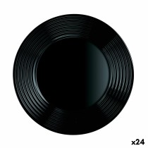 Flat plate Luminarc Harena Black Glass (25 cm) (24 Units)