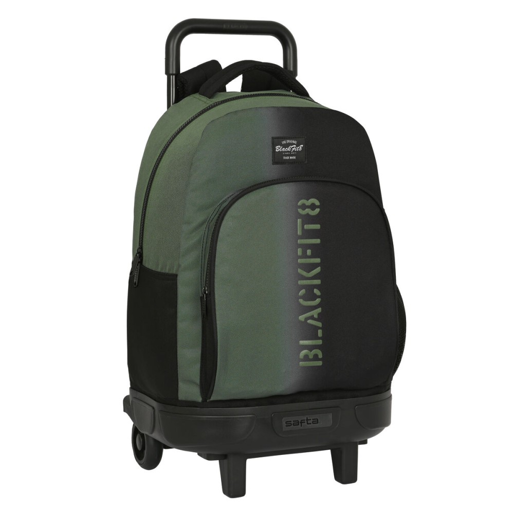 School Rucksack with Wheels BlackFit8 Gradient Black Military green (33 x 45 x 22 cm)