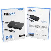 Hub USB Nox NXLITEHUBONE USB x 4 Schwarz