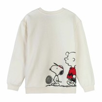 Sweat sans capuche femme Snoopy Beige