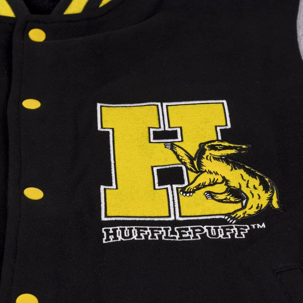 Unisex Sweatshirt without Hood Harry Potter Hufflepuff Grey Black