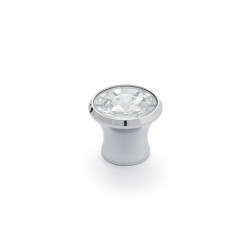 Pommeau Rei 943 Rond Chrome Verre Aluminium 4 Unités (Ø 27 x 23 mm)