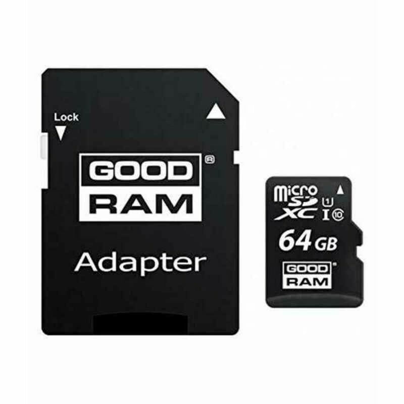 Micro SD Memory Card with Adaptor GoodRam M1AA-0640R12 64 GB UHS-I Class 10 100 Mb/s