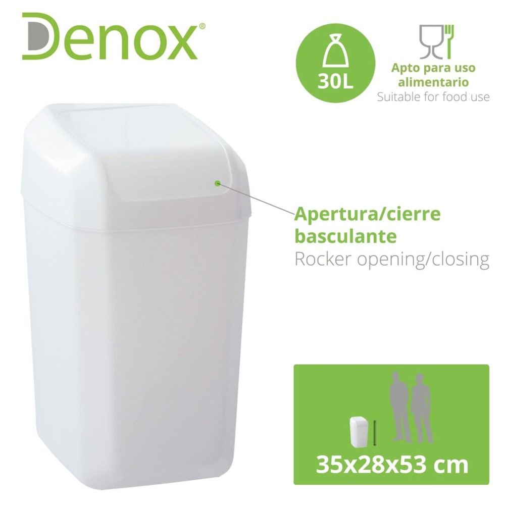 Rubbish bin Denox White 30 L