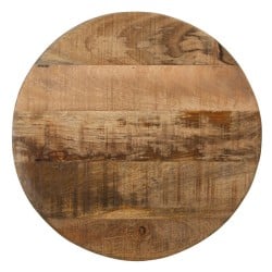 Beistelltisch Schwarz natürlich Holz Metall Eisen Holz und Metall Mango-Holz 43 x 43 x 49 cm