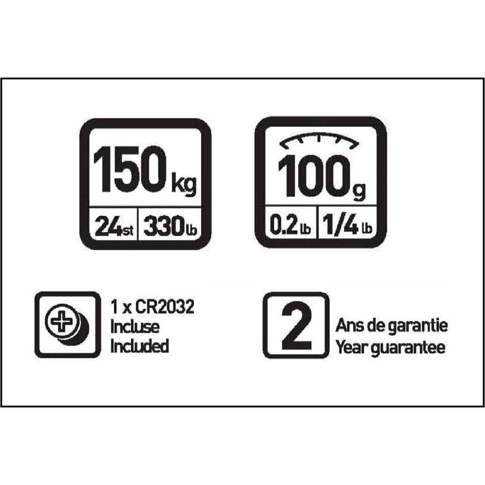 Balance Numérique de Salle de Bain Terraillon TP1000 verre 150 kg