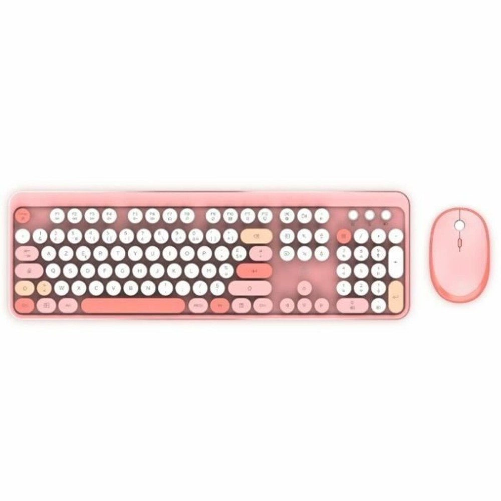 Keyboard and Mouse Mobility Lab Pure Color Rose Azerty French