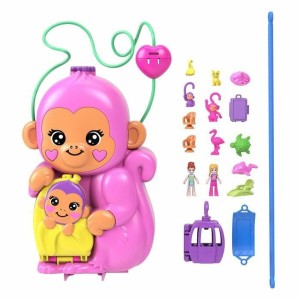 Babypuppe mit Zubehör Polly Pocket Mommy Monkey and Baby