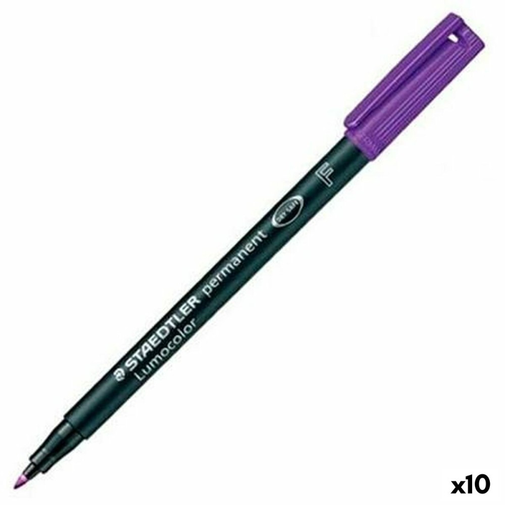 Marqueur permanent Staedtler Lumocolor Permanent 318 F Violet (10 Unités)