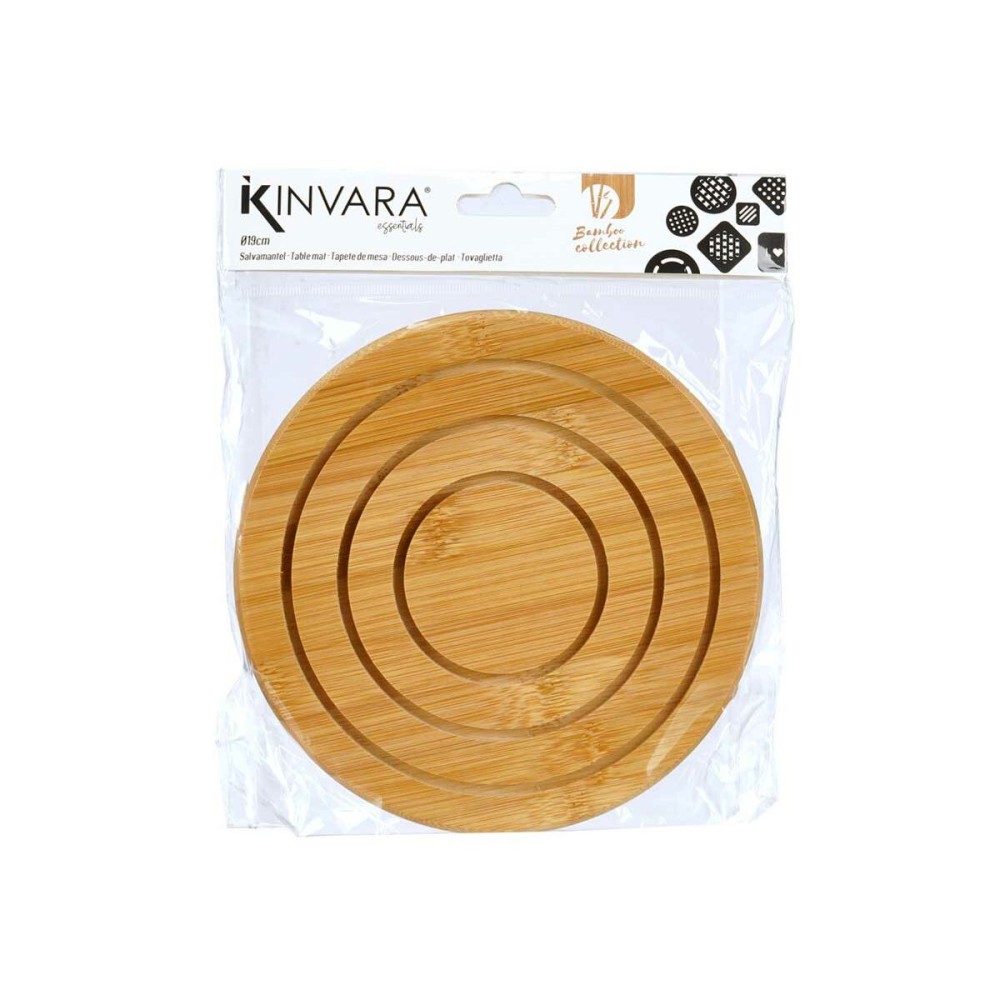 Dessous de plat Kinvara 897 Naturel Bambou Rond 19 x 1 x 19 cm (24 Unités)