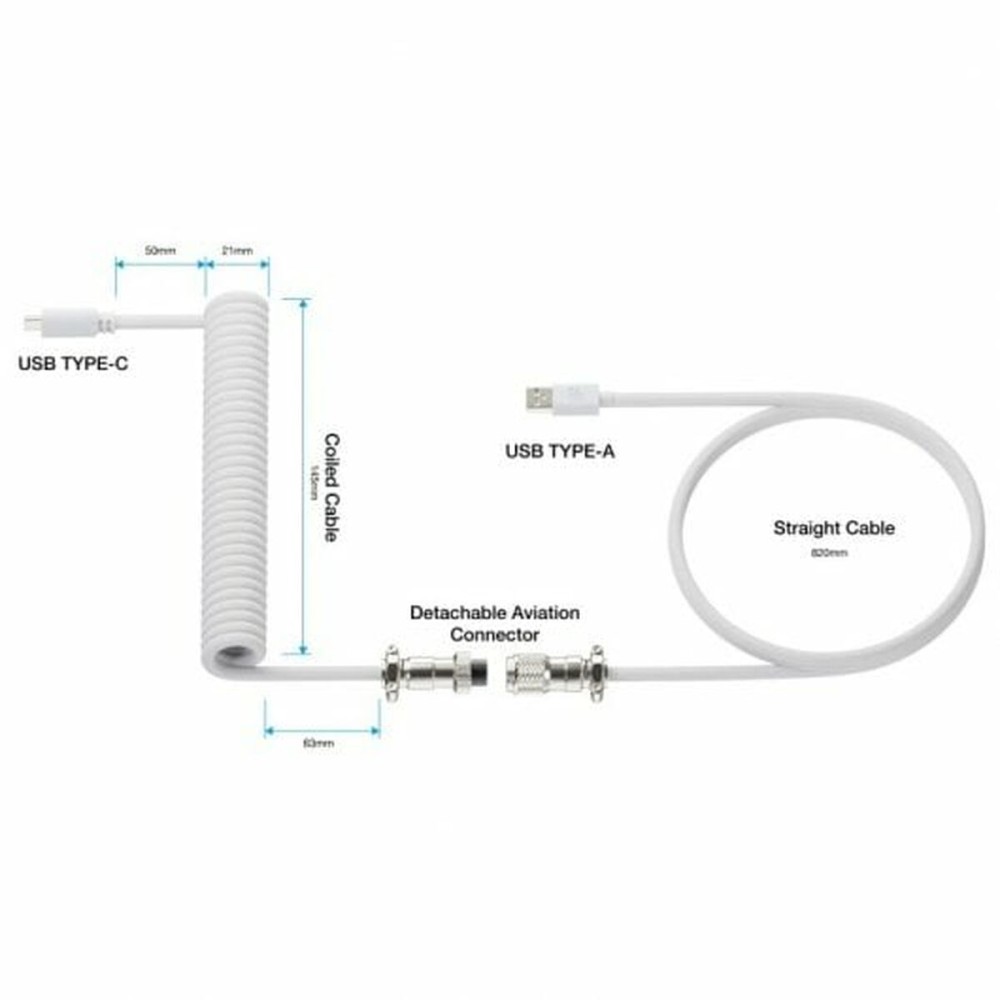 Câble USB A vers USB-C Newskill Blanc